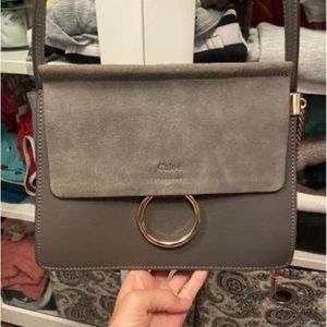 Chloe crossbody gray purse